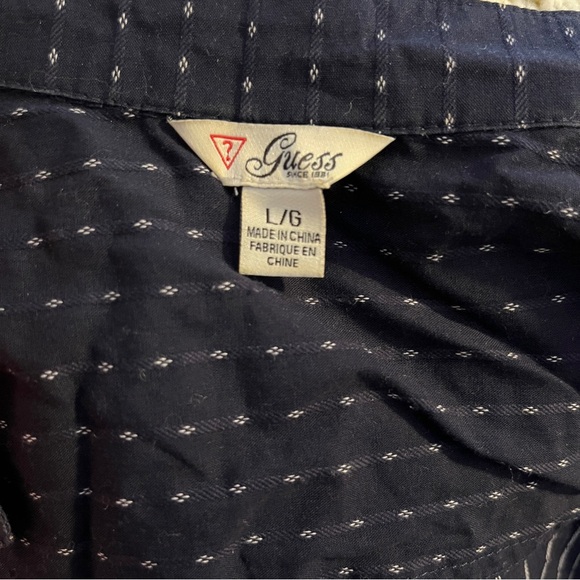Guess button down shirt belt size large blue - Picture 4 of 5